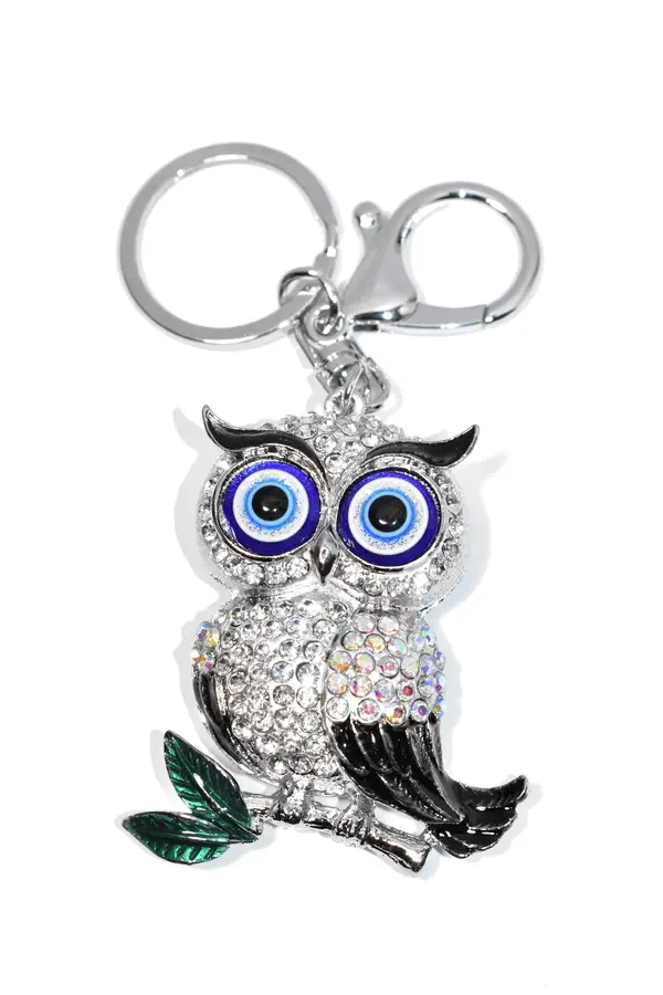 porte-cle hibou chouette Argent