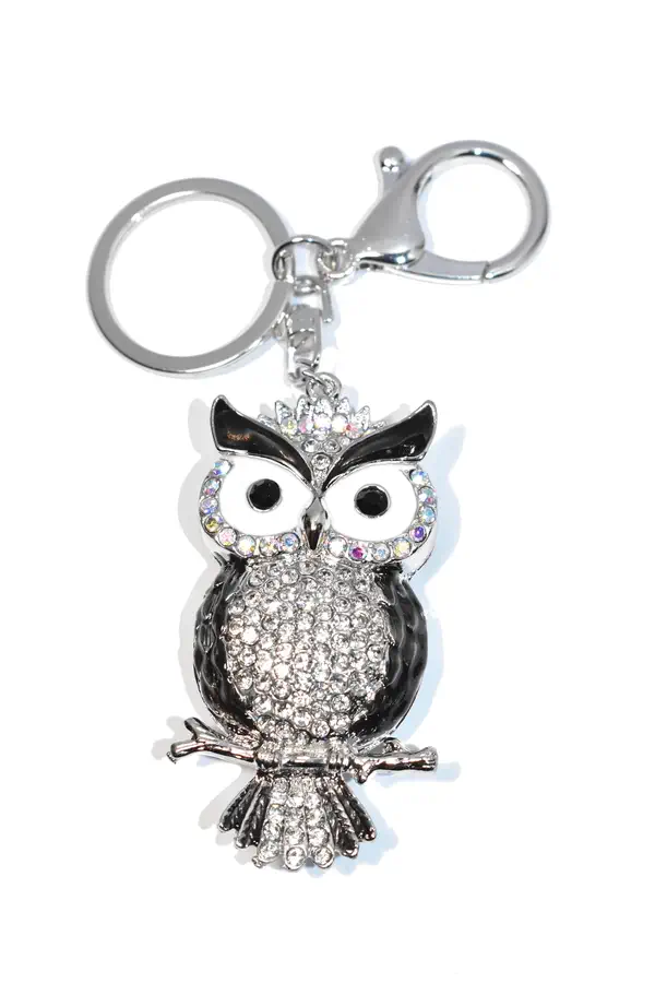 porte-cle hibou chouette Argent