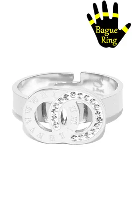 Bague taille réglable infini chiffre romain Argent