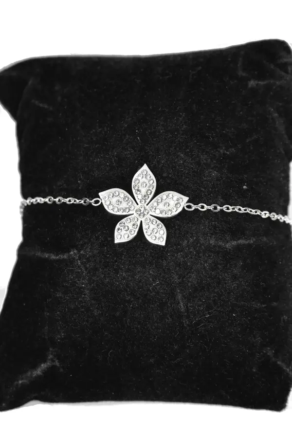 Bracelet fleur Argent