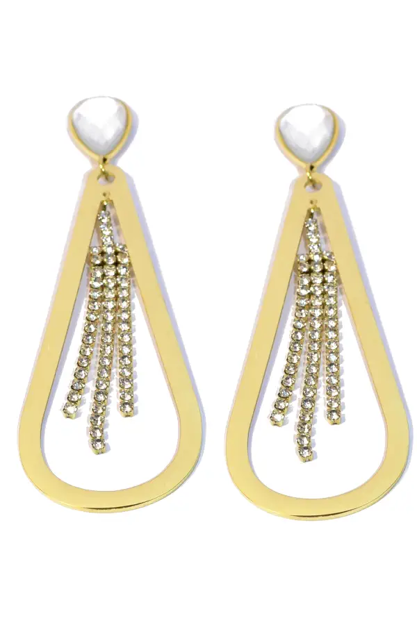 Boucle-d-oreille strass Or