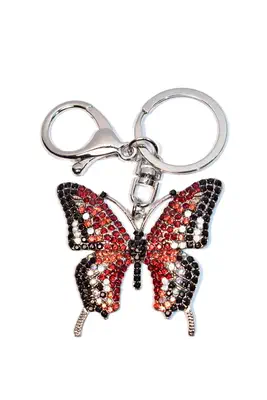 porte-cle papillon Argent