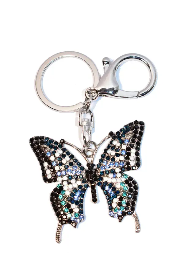 porte-cle papillon Argent