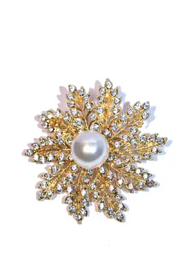 broche fleur Or