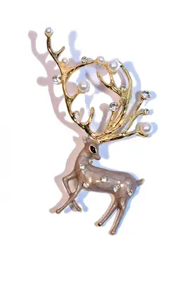 broche cerf Or