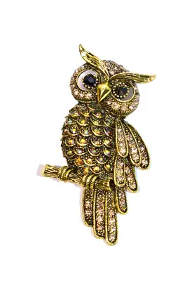 broche hibou chouette Or