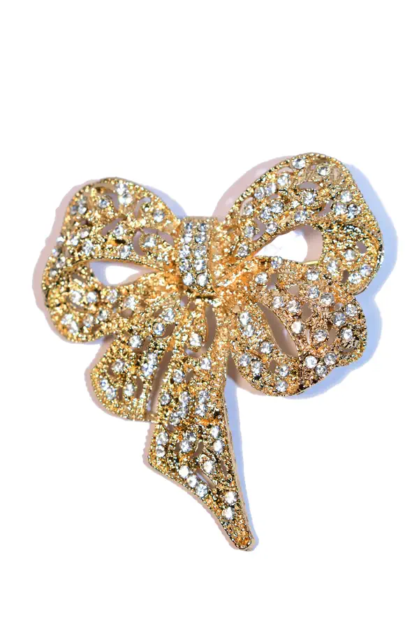 broche noeud papillon Or