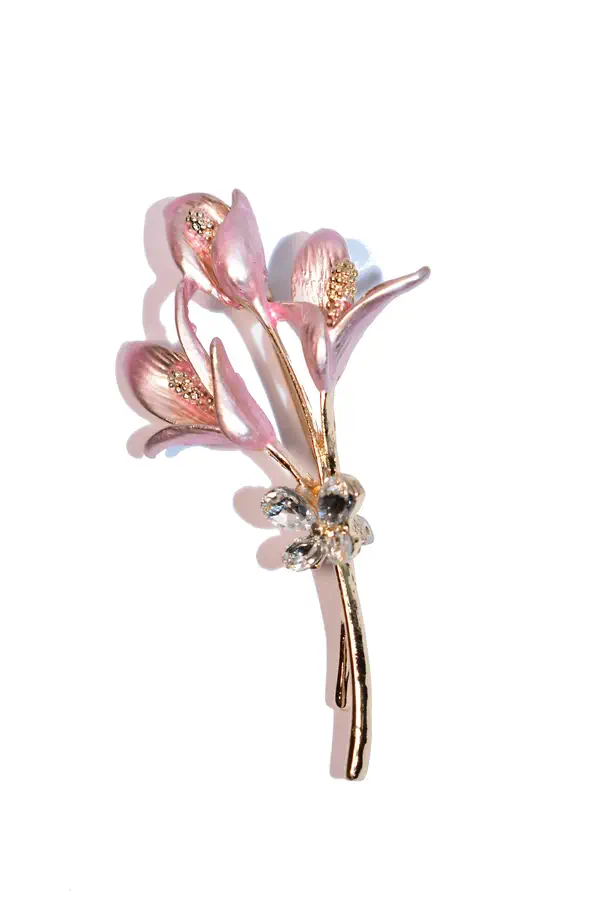 broche fleur Or