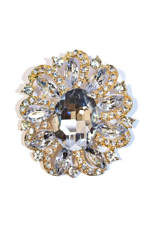 broche fleur Or