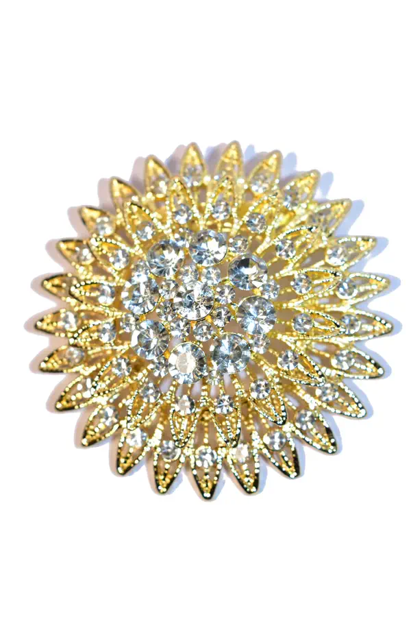 broche soleil Or