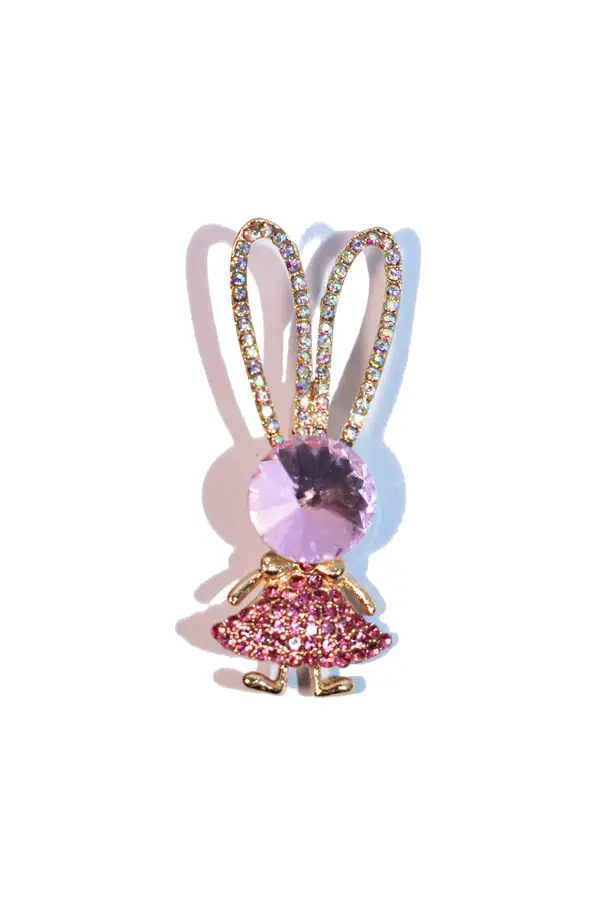 broche lapin Or