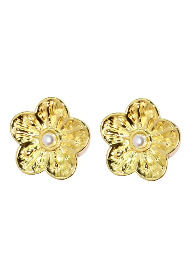 Boucle-d-oreille fleur Or