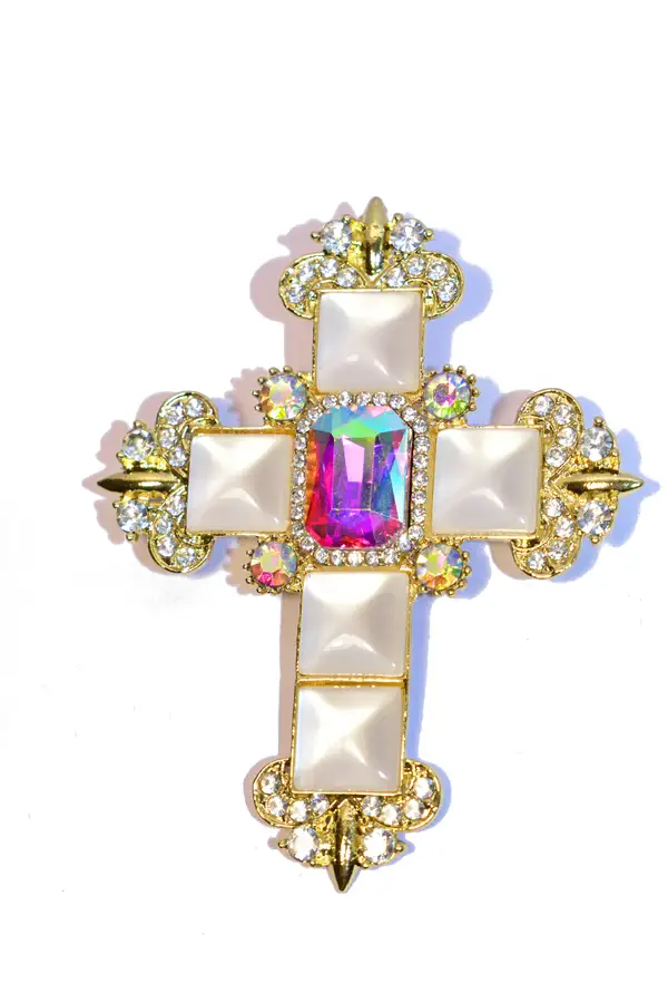 broche croix Or