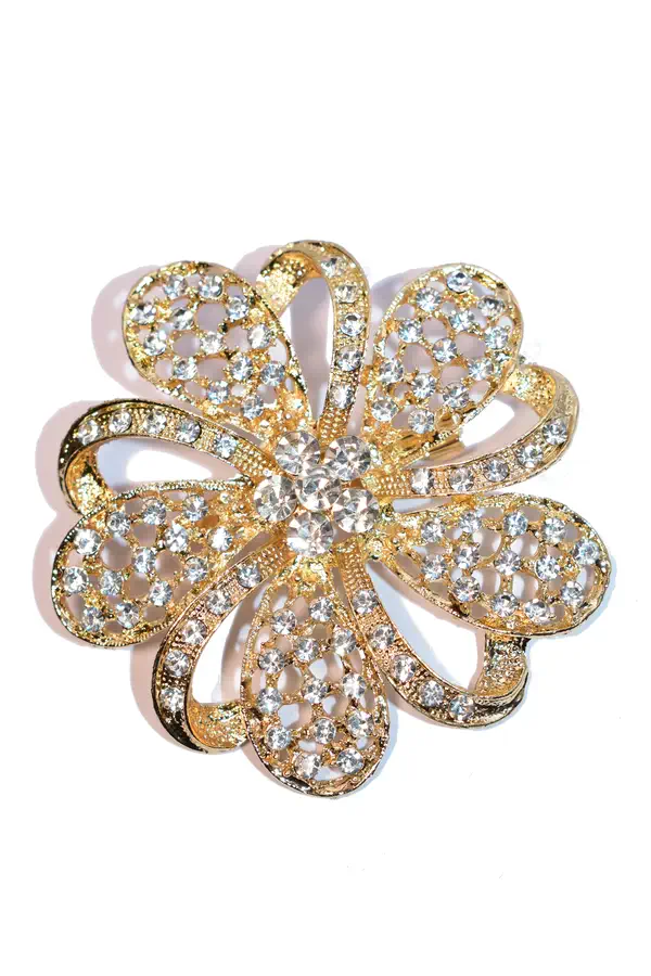 broche fleur Or