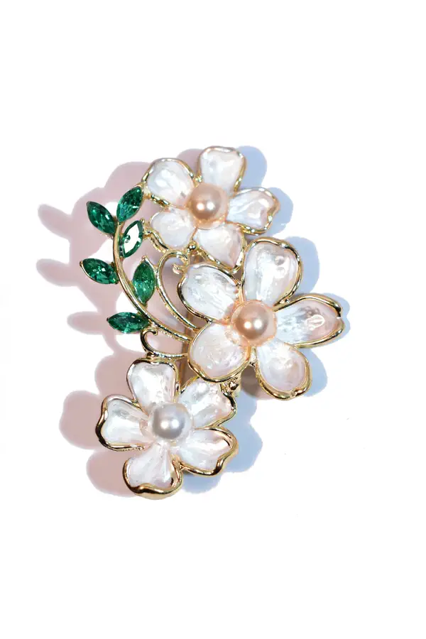 broche fleur Or