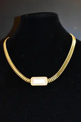 Collier rectangle Or