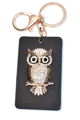 porte-cle hibou chouette Or