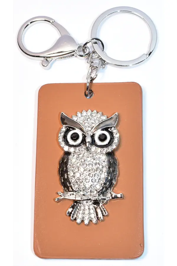 porte-cle hibou chouette Argent