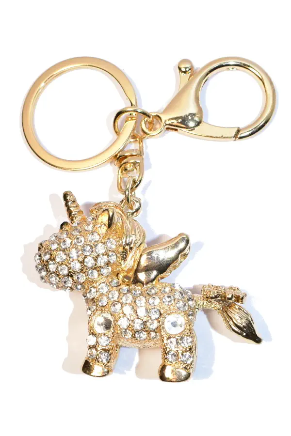 porte-cle licorne Or