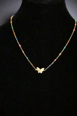 Collier papillon Or