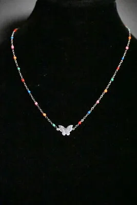 Collier papillon Argent BA678A 