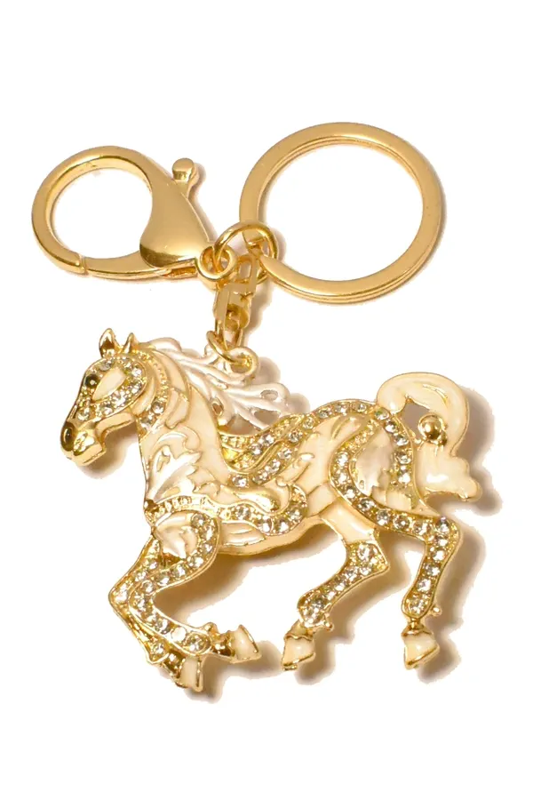 porte-cle cheval Or