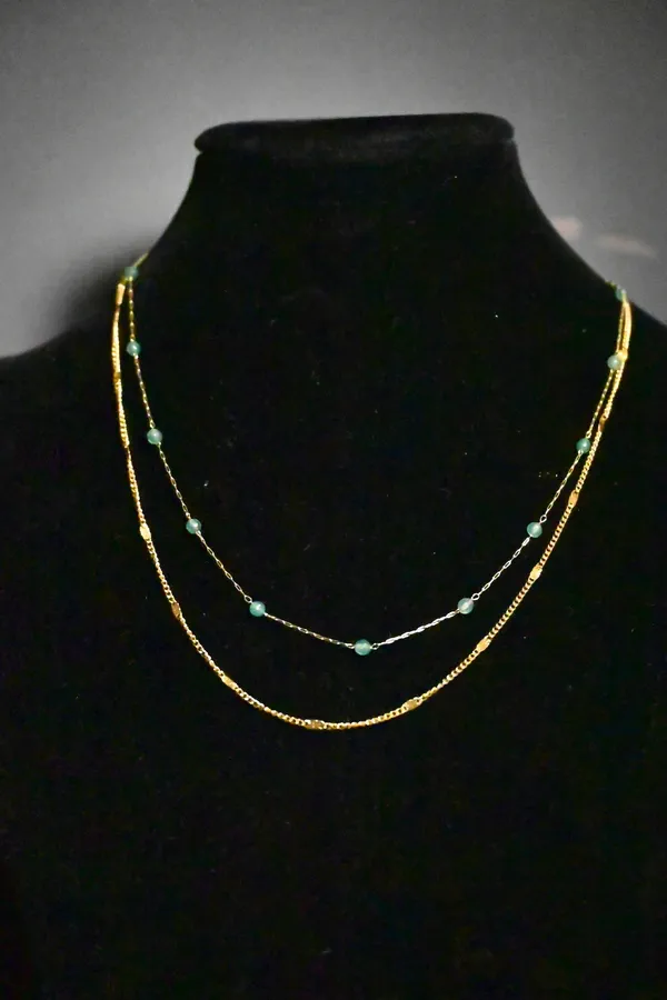 Collier pierre minérale Or