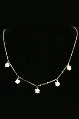 Collier fleur Argent D9DD21 