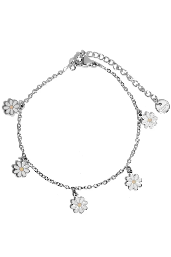 Bracelet fleur Argent