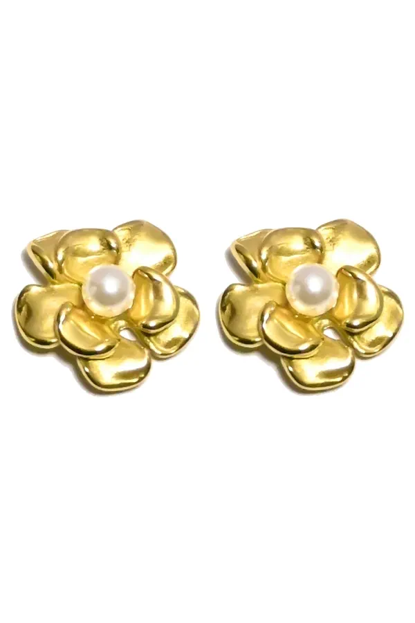 Boucle-d-oreille fleur Or