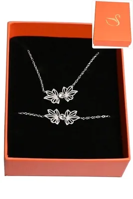 Coffret papillon parure bijoux collection hervé aliex Argent