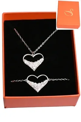 Coffret coeur parure bijoux collection hervé aliex Argent