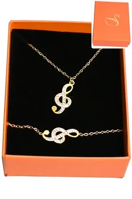 Coffret note de musique parure bijoux collection hervé aliex Or