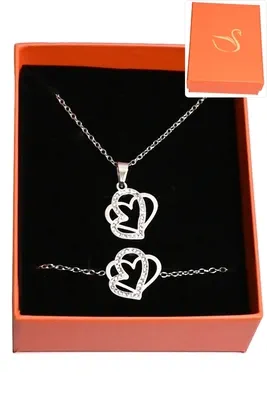 Coffret coeur parure bijoux collection hervé aliex Argent