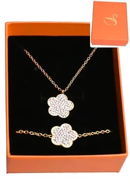 Coffret fleur parure bijoux collection hervé aliex Or