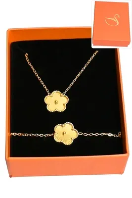 Coffret fleur parure bijoux collection hervé aliex Or FFCACC 