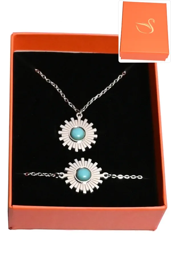 Coffret soleil parure bijoux collection hervé aliex Argent