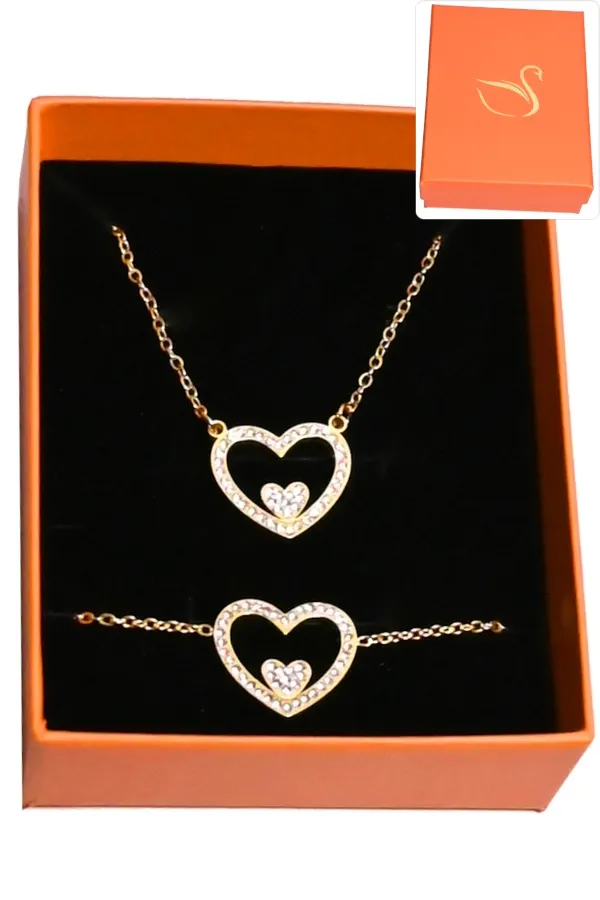 Coffret coeur parure bijoux collection hervé aliex Or