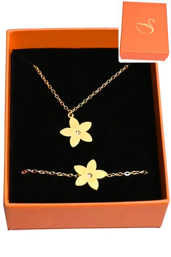 Coffret fleur parure bijoux collection hervé aliex Or