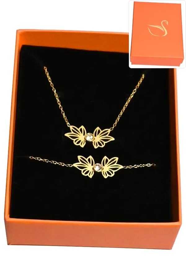 Coffret papillon parure bijoux collection hervé aliex Or