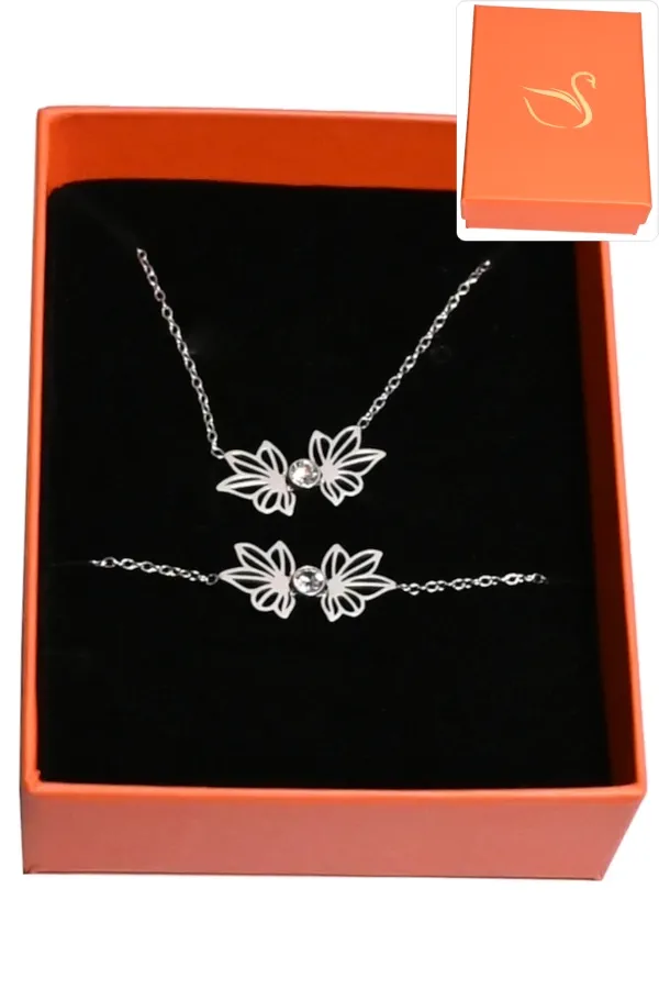 Coffret papillon parure bijoux collection hervé aliex Argent