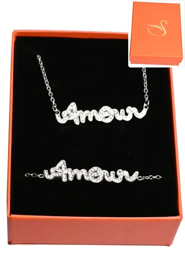 Coffret amour parure bijoux collection hervé aliex Argent