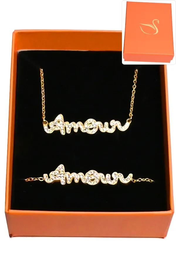 Coffret amour parure bijoux collection hervé aliex Or