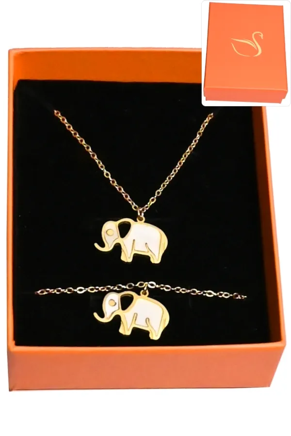 Coffret éléphant parure bijoux collection hervé aliex Or