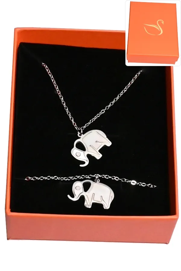 Coffret éléphant parure bijoux collection hervé aliex Argent