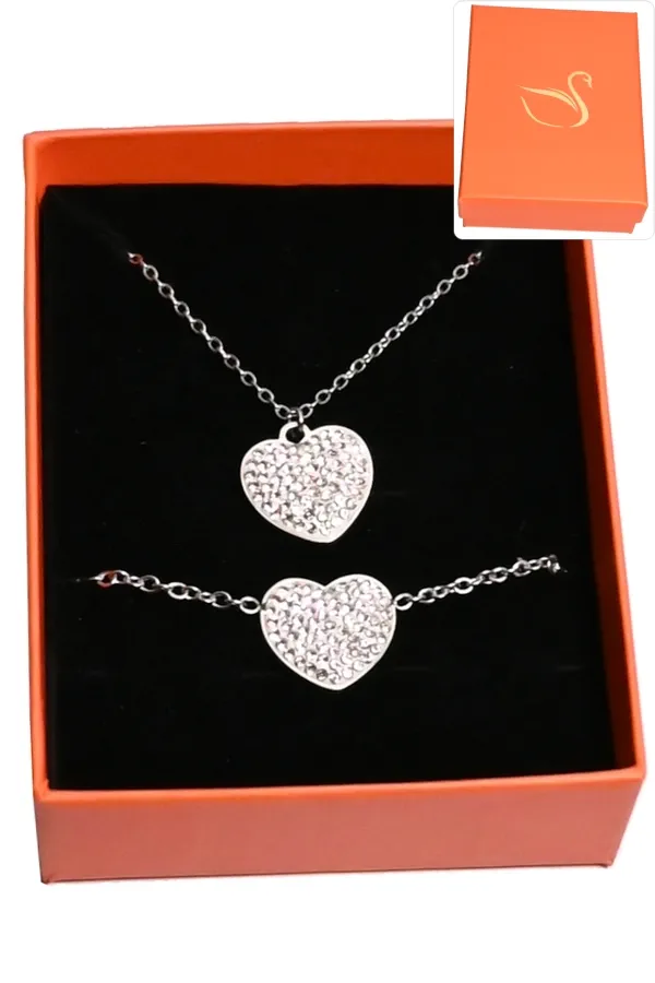 Coffret coeur parure bijoux collection hervé aliex Argent