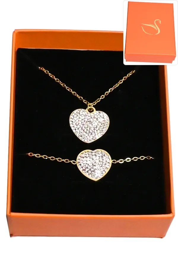 Coffret coeur parure bijoux collection hervé aliex Or