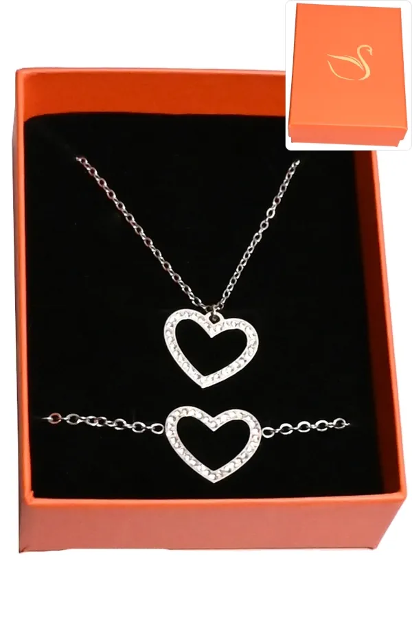 Coffret coeur parure bijoux collection hervé aliex Argent