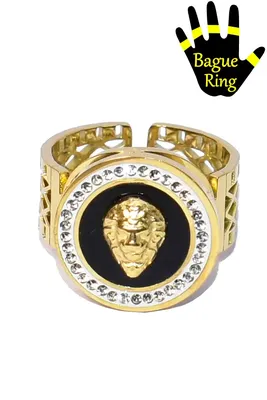 Bague taille réglable lion Or