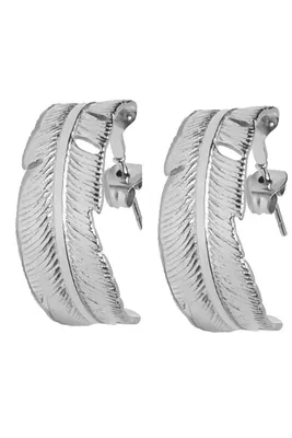 Boucle-d-oreille plume Argent